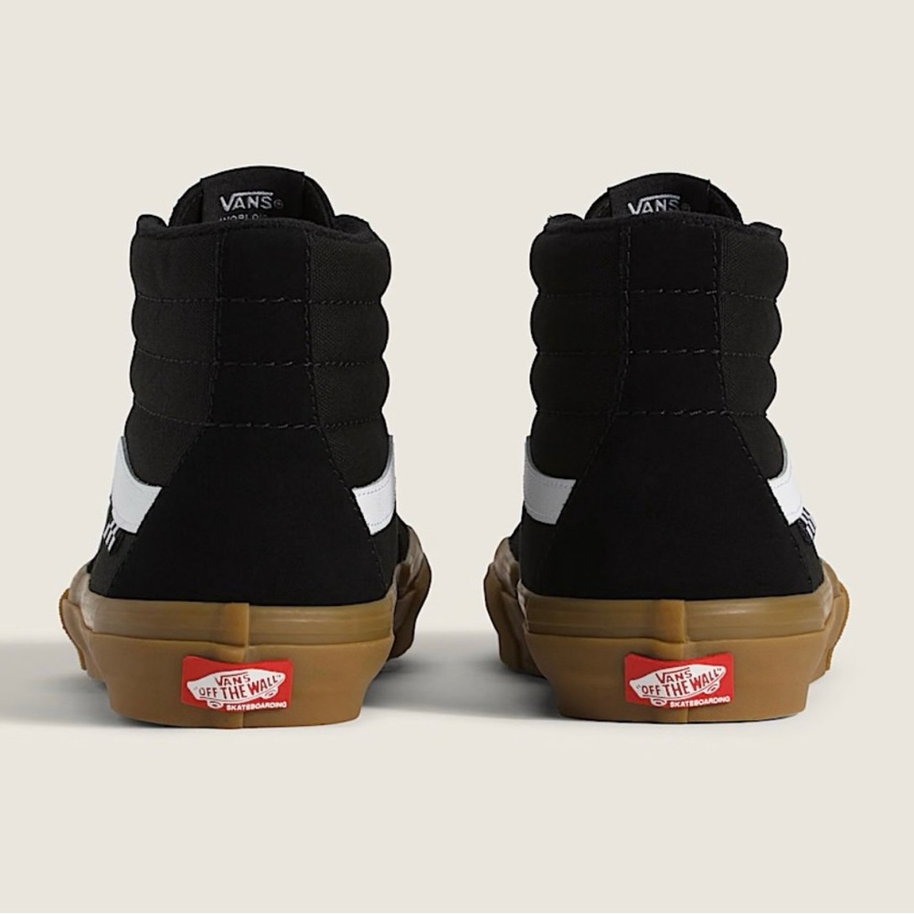 Vans Black White High-Top Skate Sneakers with Gum Sole - Picture 3 of 15
